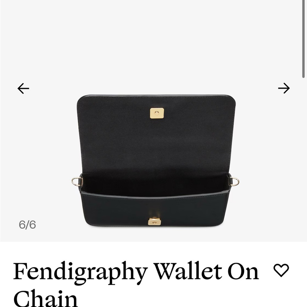 Fendi Black Wallet with Gold Chain - Picture 4 of 12